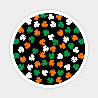 Green White Orange Shamrock Pattern Magnet